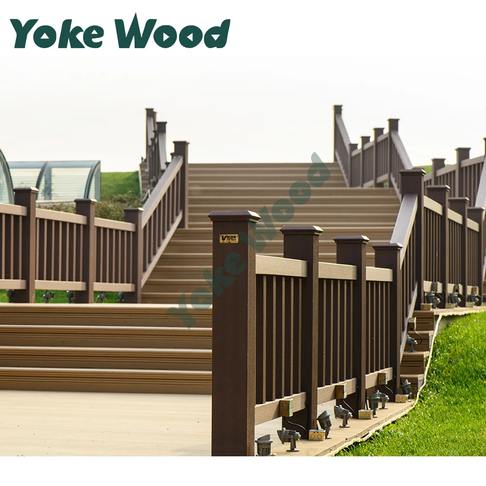 
WPC Outdoor Wood Railing Wall Bracket for Handrails Folding Stairs Handrails 