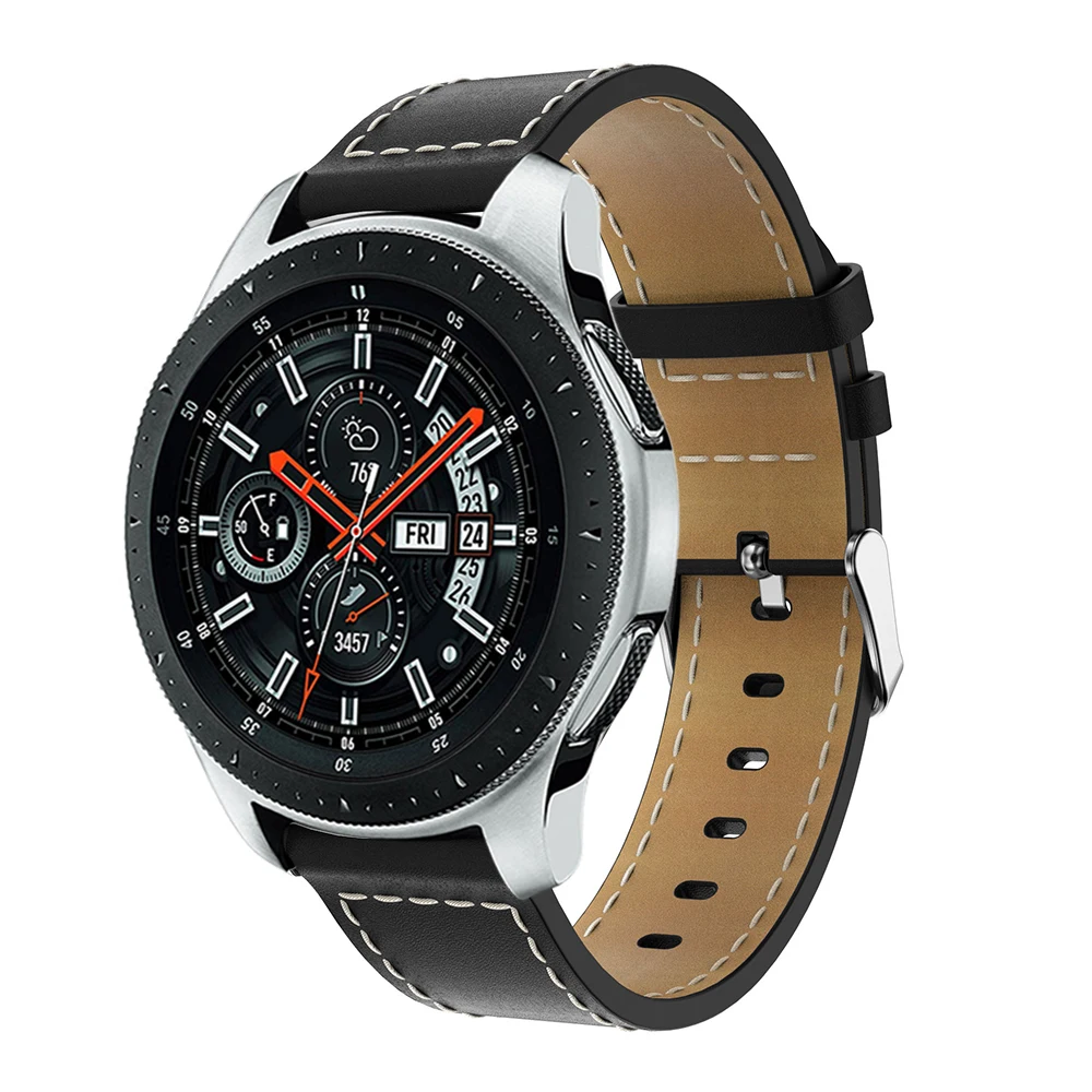 22mm Quick Install Genuine Leather Watch Strap For Samsung Gear S3 Galaxy Watch 46mm Leather Band