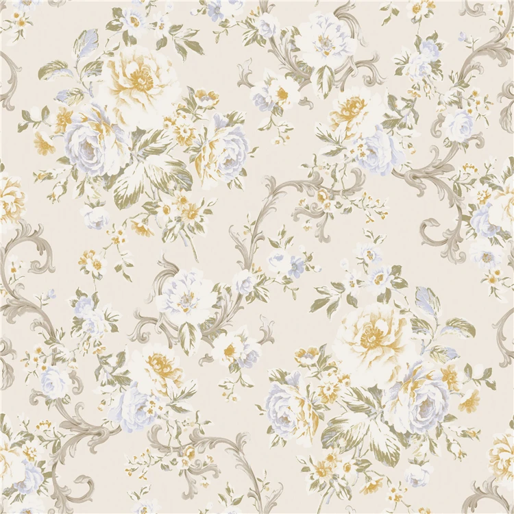 Beautiful flower country type vinyl embossed exclusive wallpaper designs