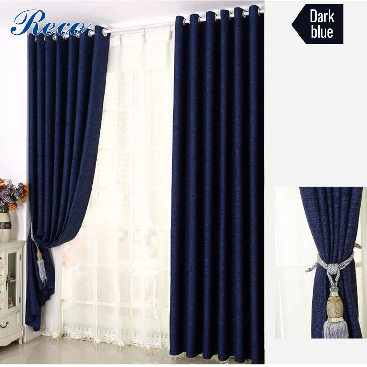 Pure Color Cotton and Linen Shade Window Curtain