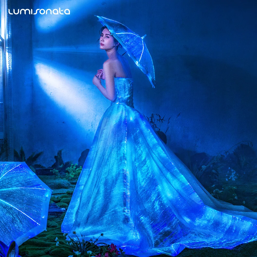 2019 Classic style hot sale glowing in the dark wedding dress bridal gown