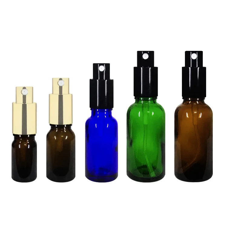 
Amber cobalt blue green glass bottle essential oil lotion mist spray bottles 5ml 10ml 15ml 20ml 30ml 50ml 100ml 