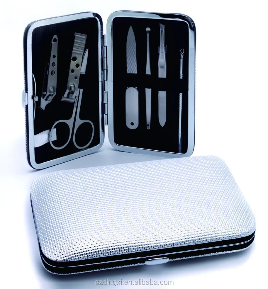 7pcs sliver Stainless Steel Manicure Pedicure Set Personal Care Tools Nail Clippers.