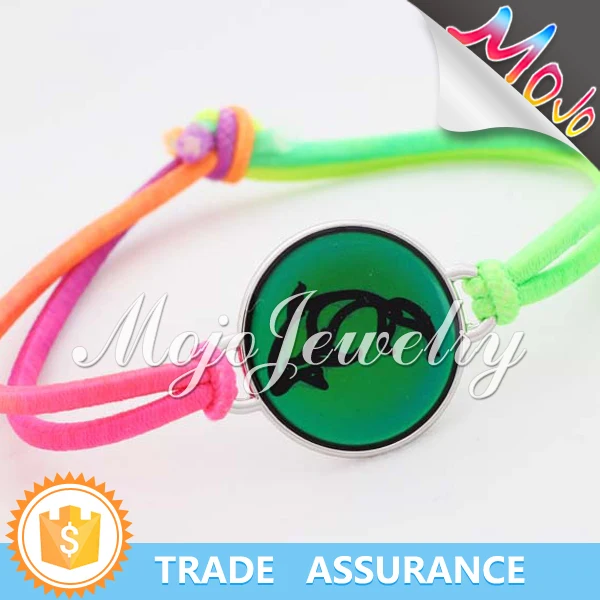 Дельфин шаблон золотые наклейки настроение изменение серебряный браслет с завязками