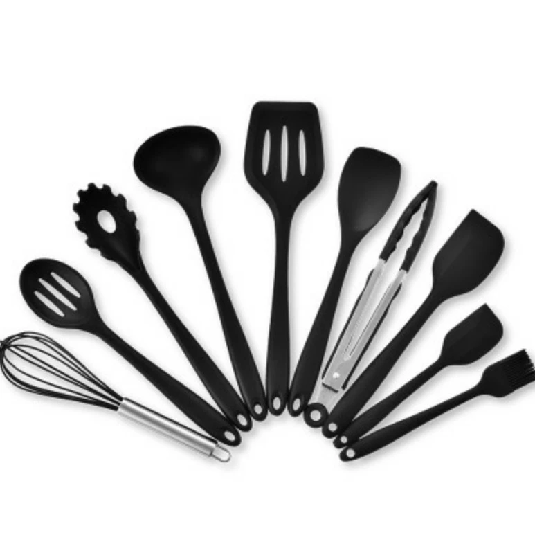 fournisseur alibaba Premium Silicone 11 pcs Kitchen Utensils with plastic Holder
