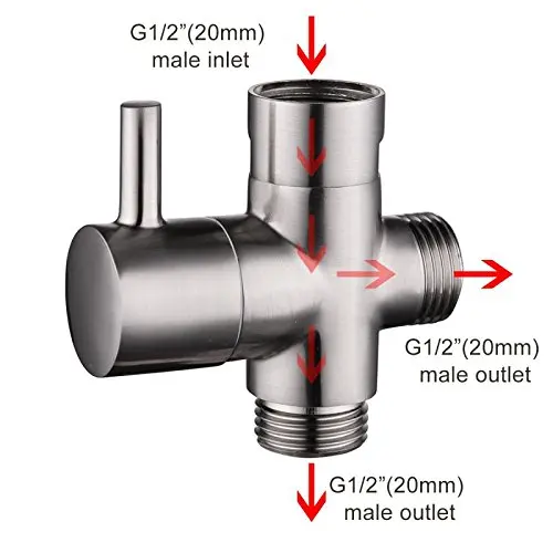 G 1/2 3/4 3/8 Bathroom Chrome Polish Zinc Handle Brass Body Hand Shower Head Shut-Off Valve Faucet Shower Arm 3 way Diverter