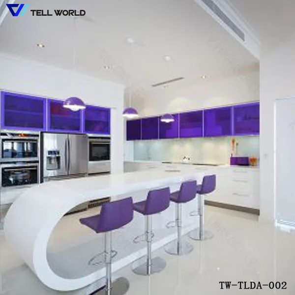 
modern curved acyclic glass home dinning table 