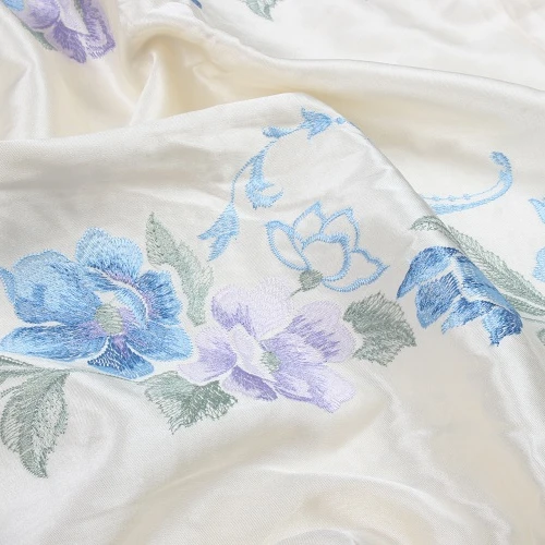 
30mm floral print silk cotton satin fabric digit print 