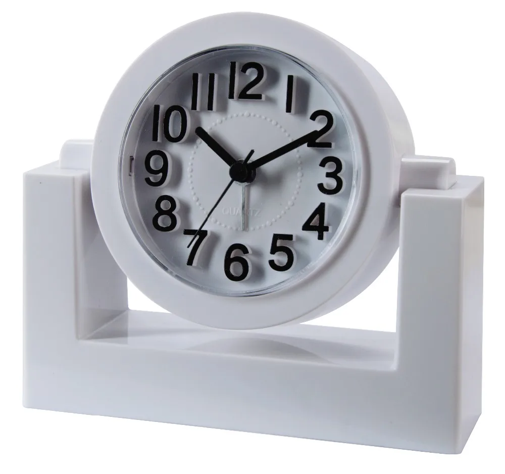 new style scale classical shaped 3D numbers rotary insert desk alarm clock