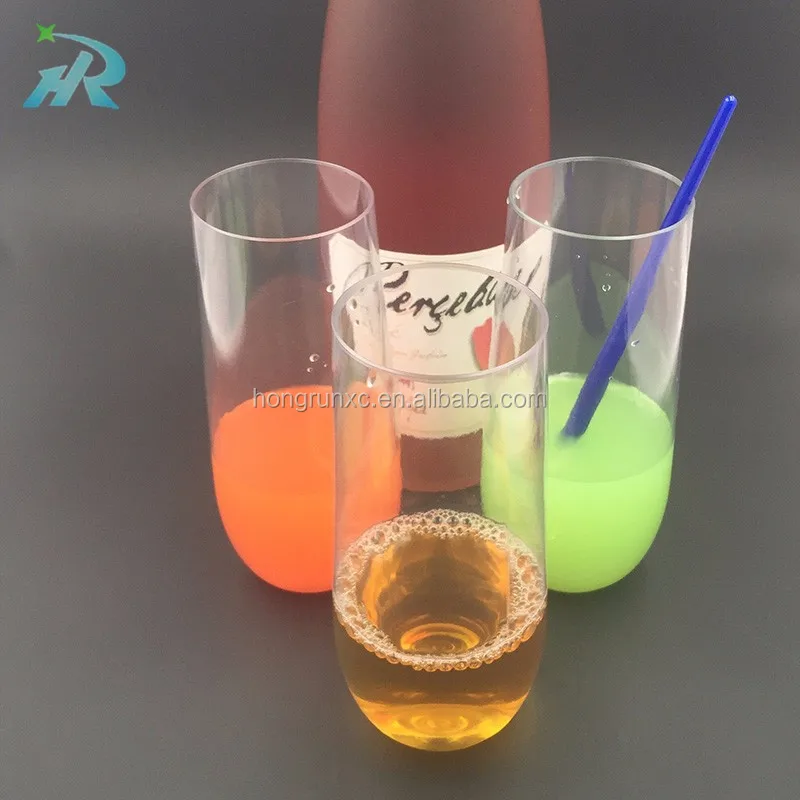 unbreakable disposable stemless plastic champagne glasses