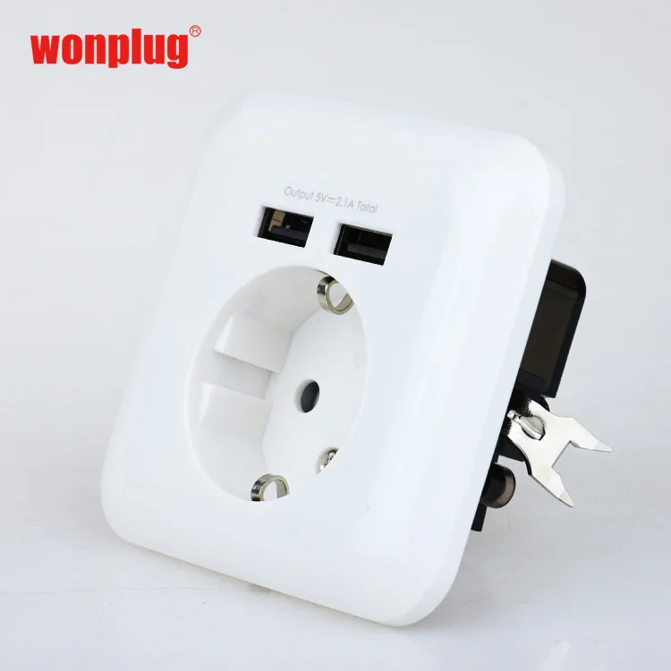 China factory eu European Germany style surface mounted odm wall power socket 16a 240v  schuko socket with USB outlet socket