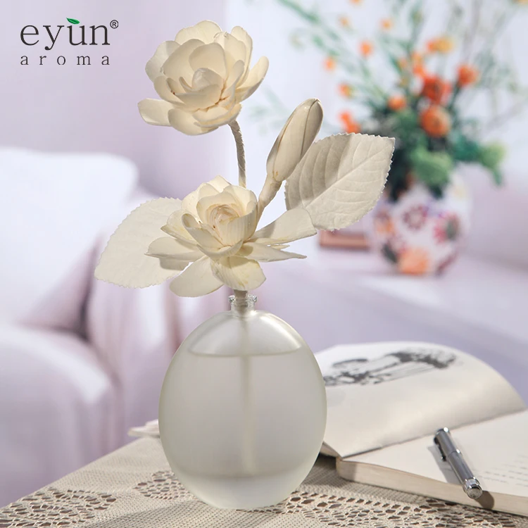 Wedding favor gift fresh air rose scent elegant glass bottle reed diffuser set