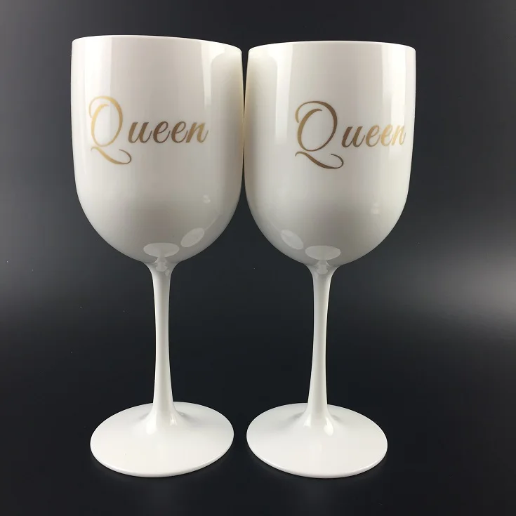 disposable plastic  champagne flute / glass with log printed for Wedding Garden Party