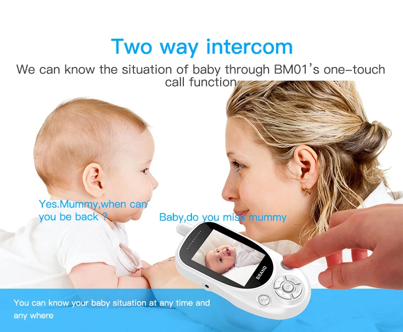 HDKING Baby Mood Monitor 2.4 Inch HD Screen with 10pcs 940 Infrared Night Vision Leds