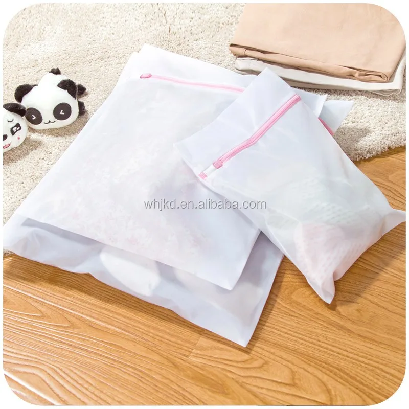 Home use polyester wash bag with front zipper travel laundry bag