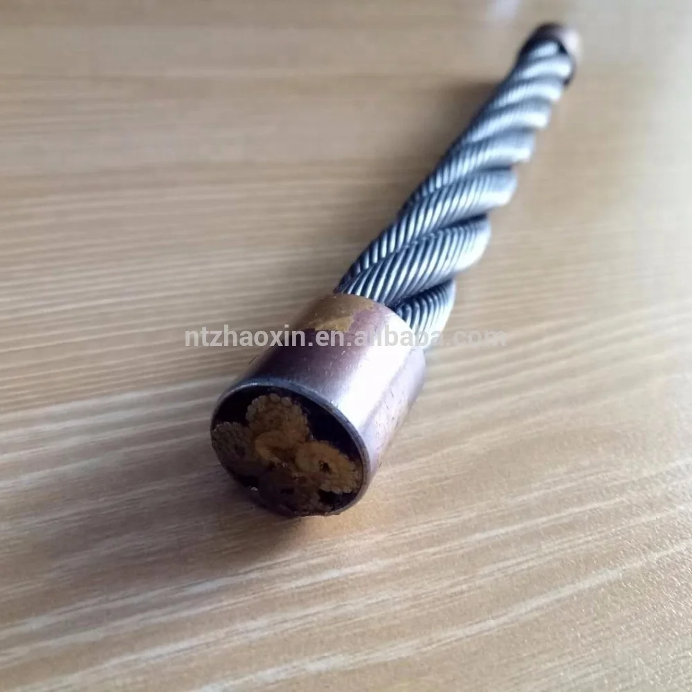 
4Vx39S+5FC 14MM 4 strand flat no-roating ungalvanized Wire Rope 