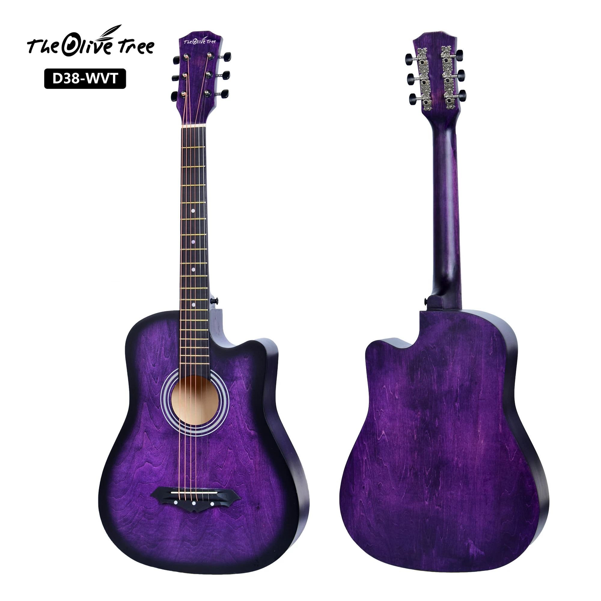 Musical instruments Wholesaler price OEM colorful 38inch acoustic guitar set made of China guitar factory