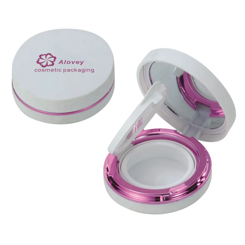 Plastic Empty BB CC Cushion Compact Powder Case With Mirror And Puff