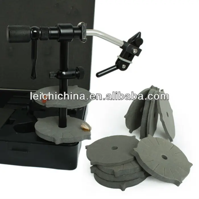 New style hard jaw fly tying vice fly rack
