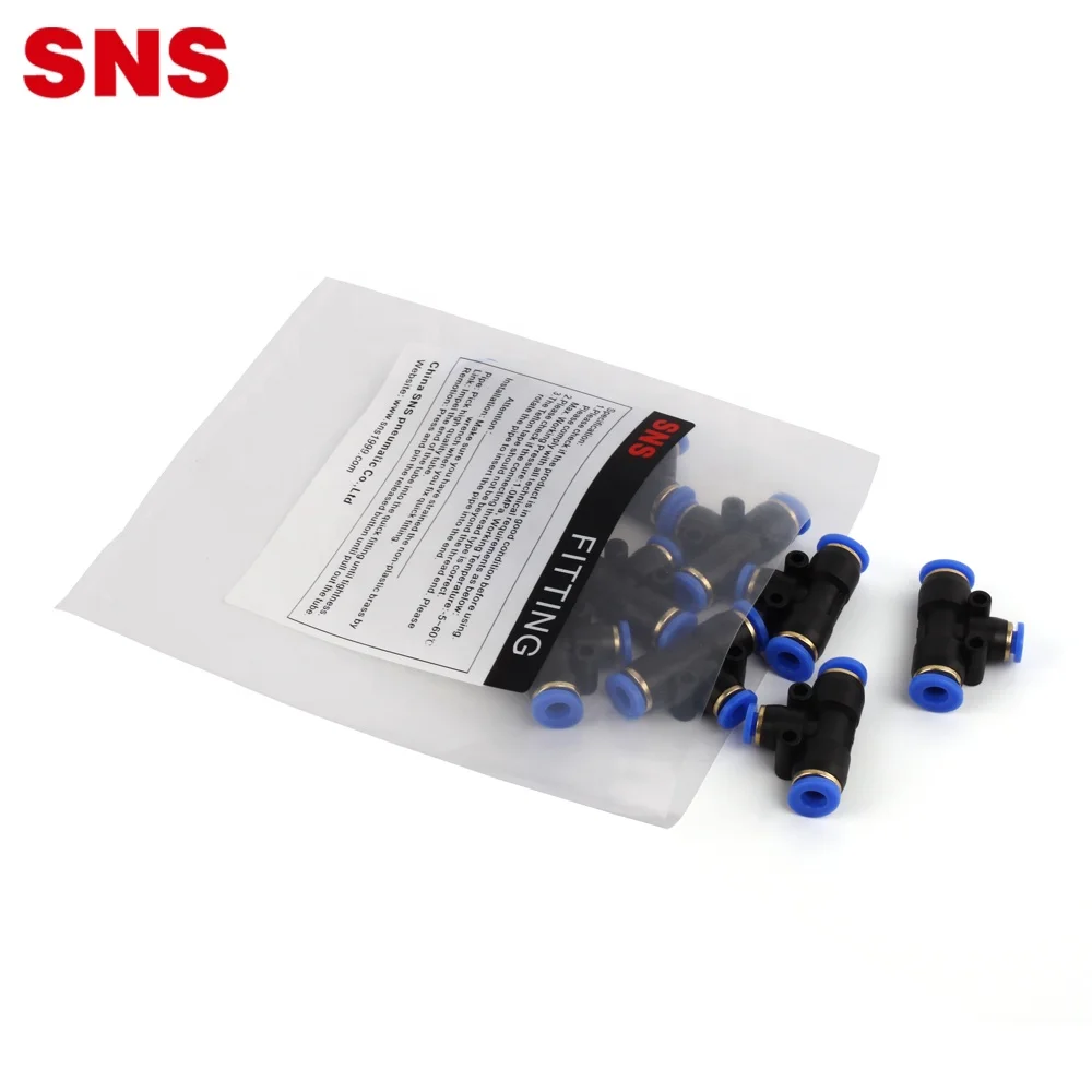 SNS S PEN Series pneumatic one touch different diameter 3 way reducing tee type plastic quick connector air pipe fitting