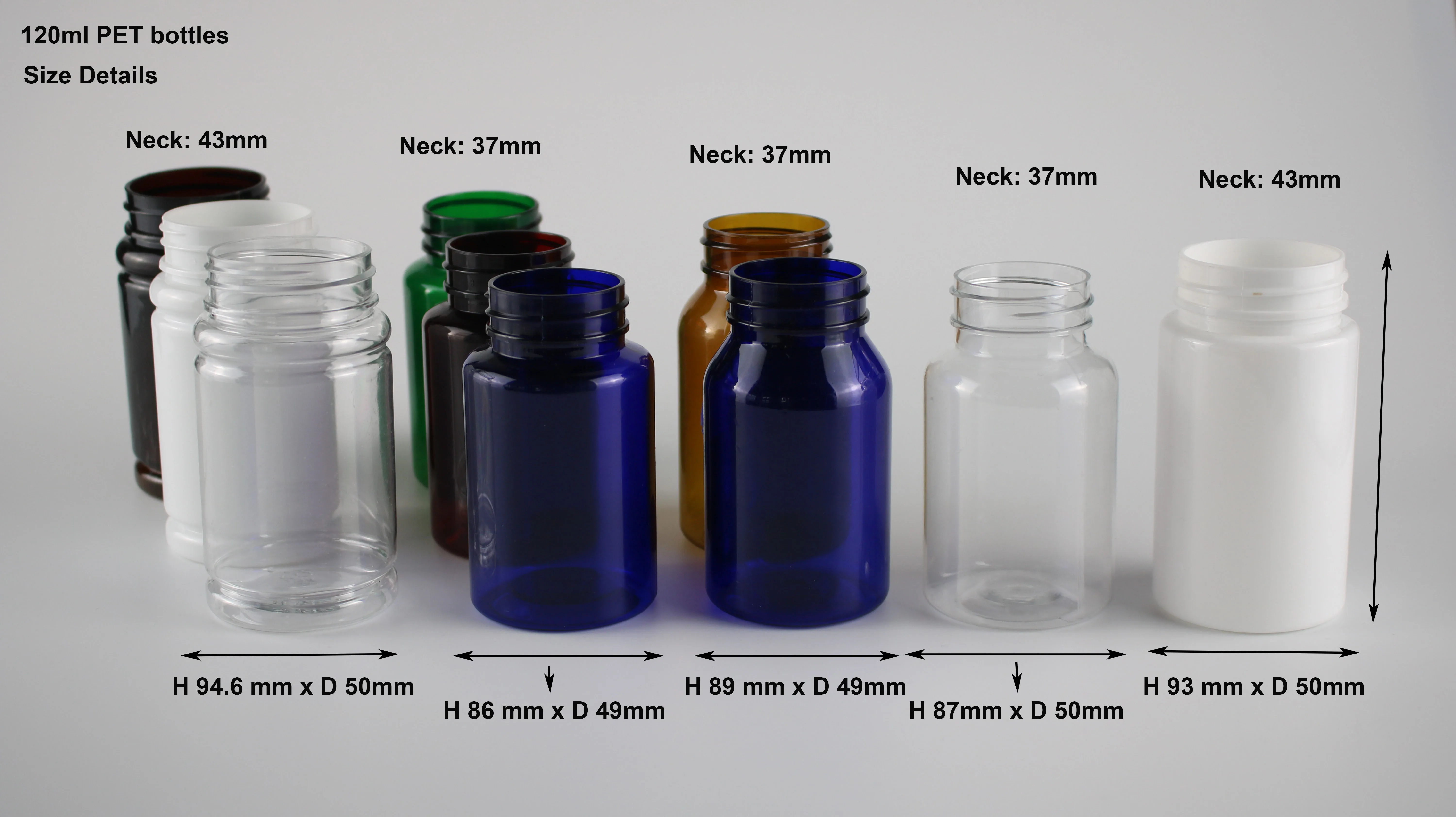 
clear plastic PET 120ml medicine bottle for capsule pill packaging 