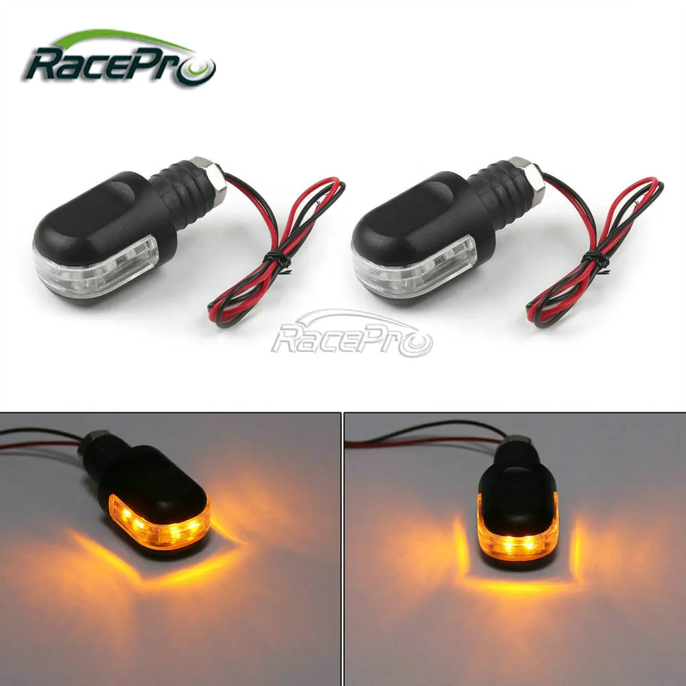 Motorcycle LED Light Indicator Blinker Handle Bar End Handlebar Motor Turn Signal Light