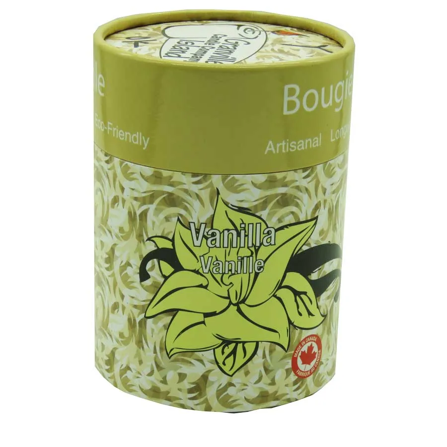 wholesale custom printing design vanilla candle packaging tube paper round gift box