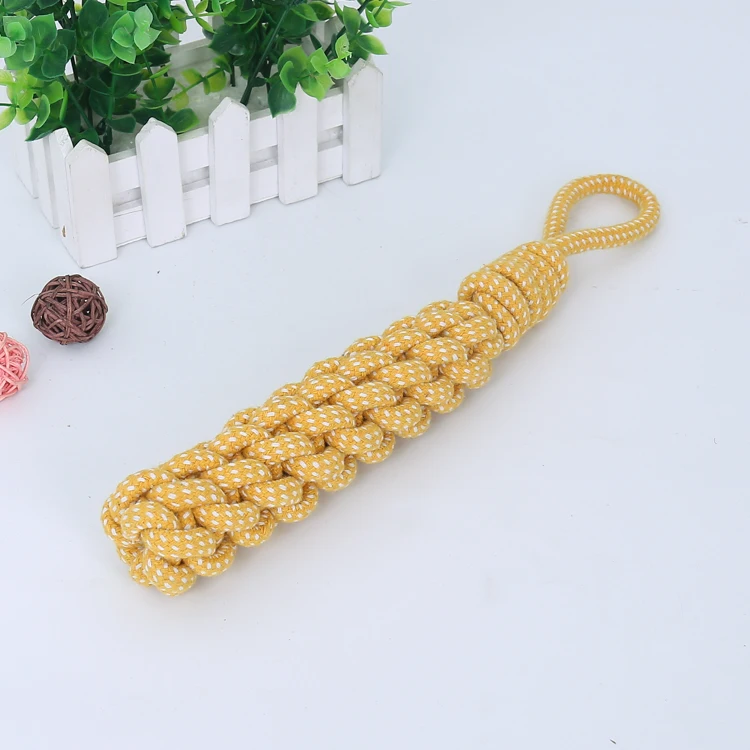 Durable braided cotton corn stick dog teeth chew molar pet rope toy