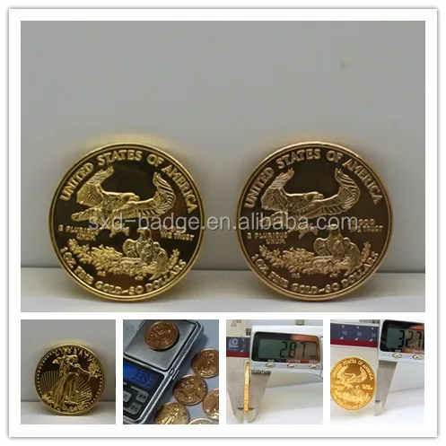 
1 oz 22k American gold eagle coin,replica tungsten gold coin from China 