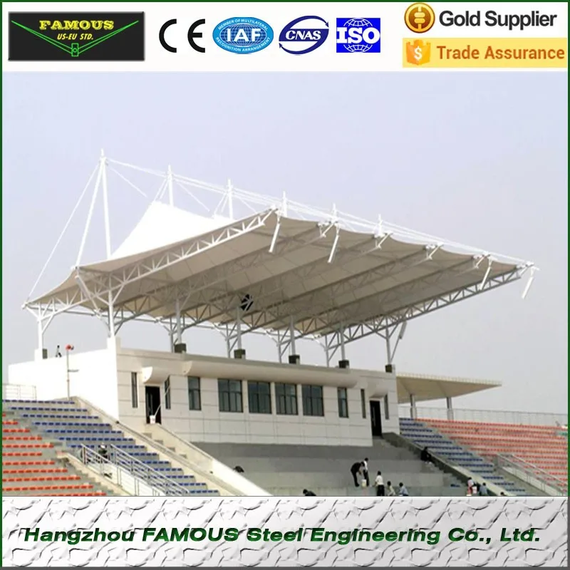
PVC PVDF PTFE cover membrane structure for stadium and carport 