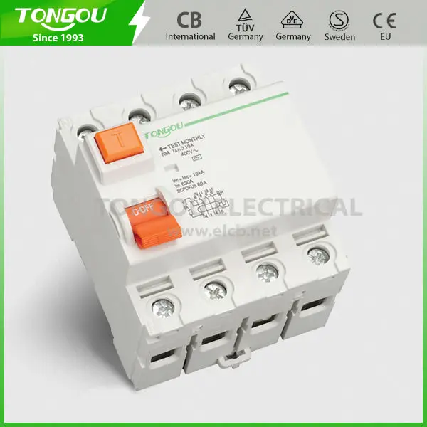 Tongou tord1-63 4p остаточный ток выключателя