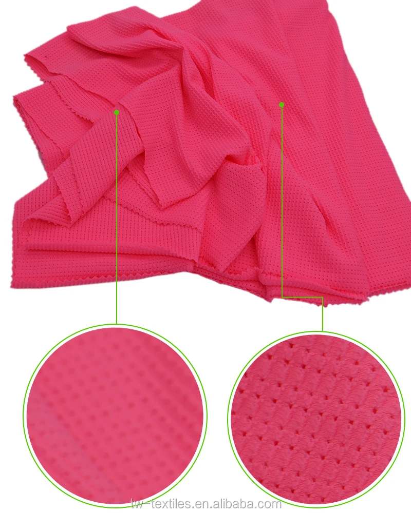 Weft Knit 4 Directions Stretch 87 Nylon 13 Spandex Hollow-out Mesh Fabric with Tricot Appearance