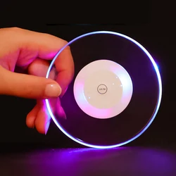 New product Acrylic Button Switch flashing waterproof light beer coaster led