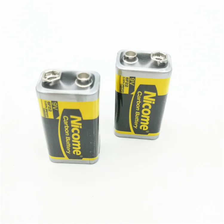 factory brand best selling smallest 9v  6f22 carbon zinc battery for thermometer