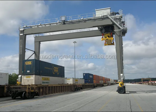 Mobile Rubber Tyre Gantry Crane with Spreader for container lift