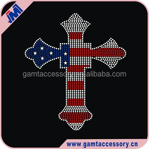 Wholesale Cross Crystal Rhinestone Transfer Iron on designs