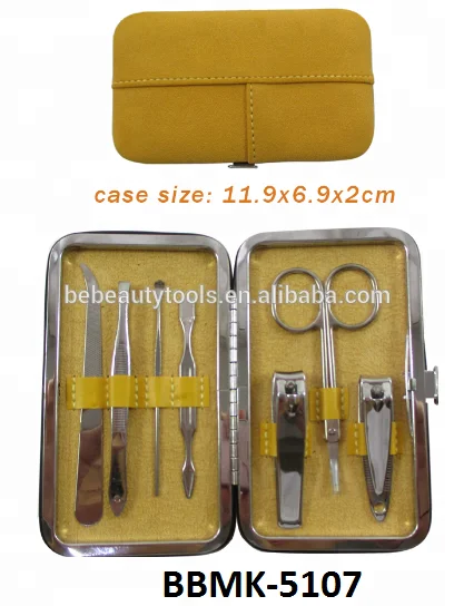 Fancy Women Lady Stainless Steel French Pedicure Manicure Tools Nail Care Tools Kit in Arch Case