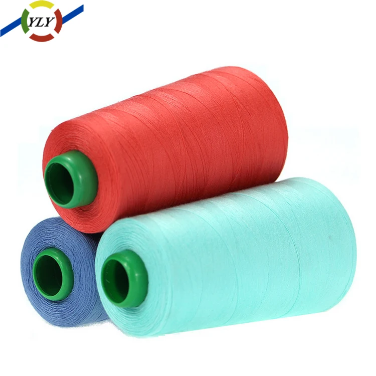 Chinese supplier cotton stock lot raw materials polyester cheap sewing thread 40/2 20/3
