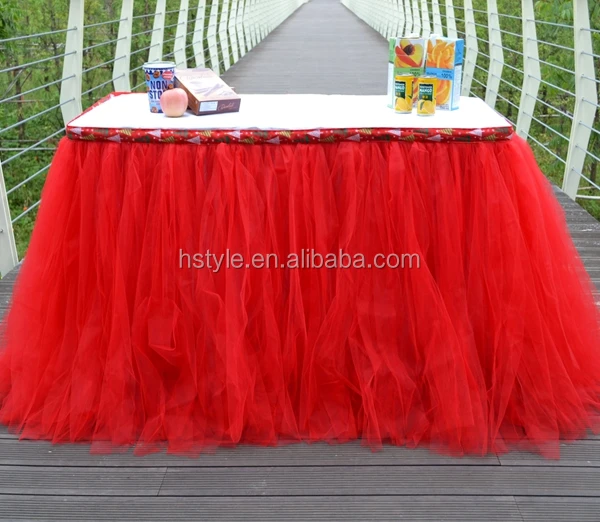 
Red Handmade Tutu Tulle Table Skirt Cover for Party Centerpiece SD103 