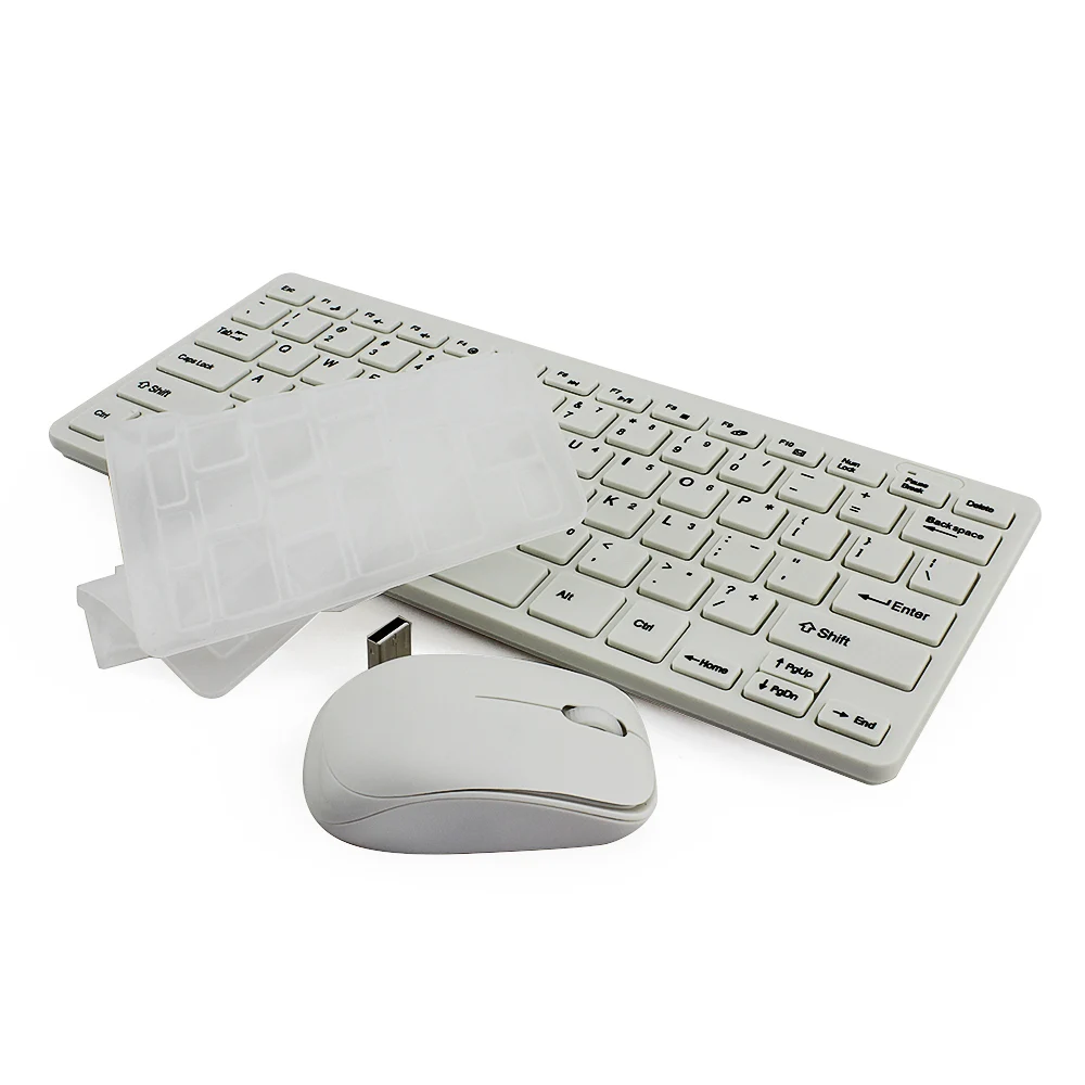 White wireless silicon keyboard and mouse for 7 inch tablet slim keyboard wireless