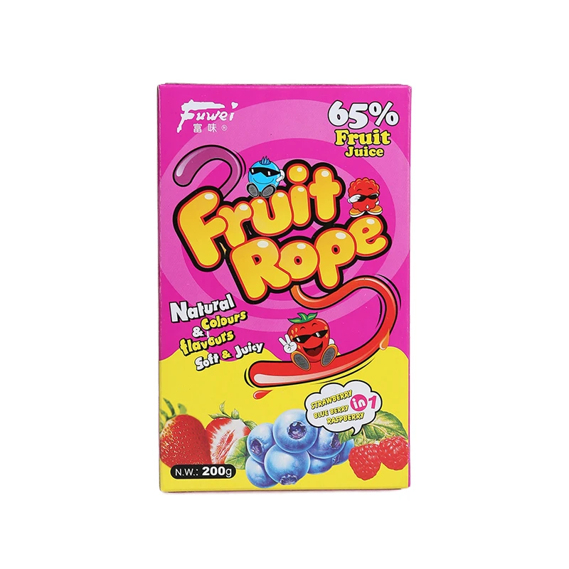 High fruit juice rope candy
