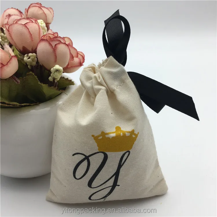 
Custom Organic Cotton Muslin Sachet Bag With Drawstring 