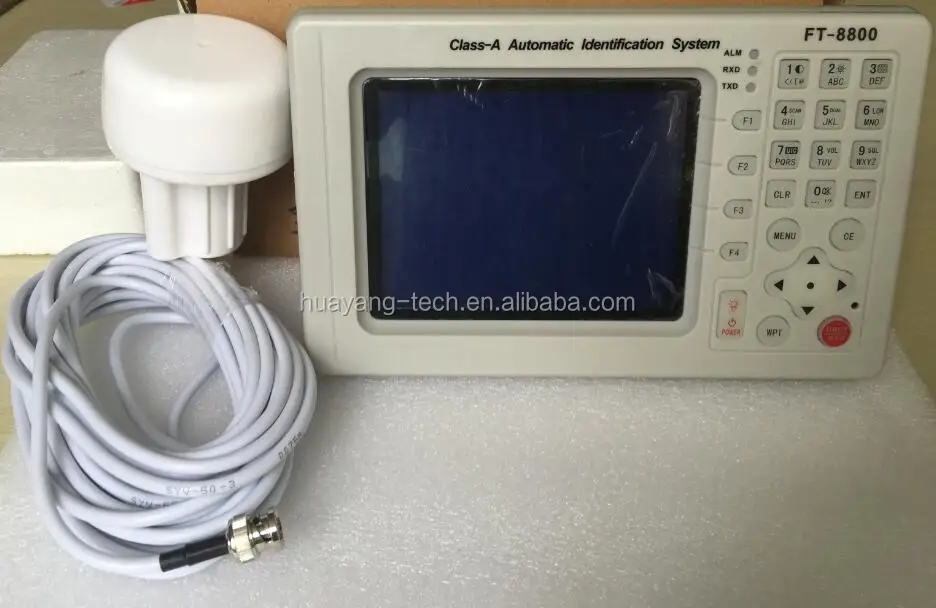 marine AIS class A transponder with display unit, power supply, VHF antenna and cables FT-8800