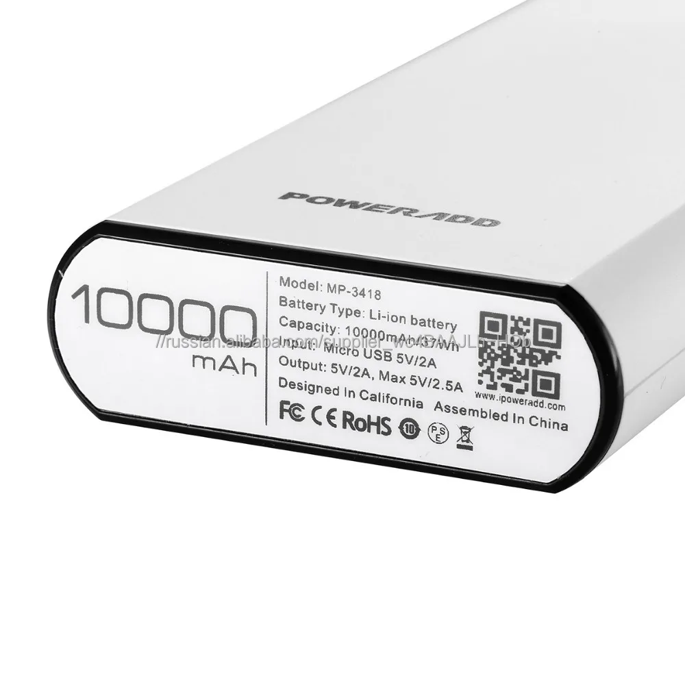 Poweradd оптовая Li-ion10000mAh Портативный банк силы Внешнее Зарядное Устройство