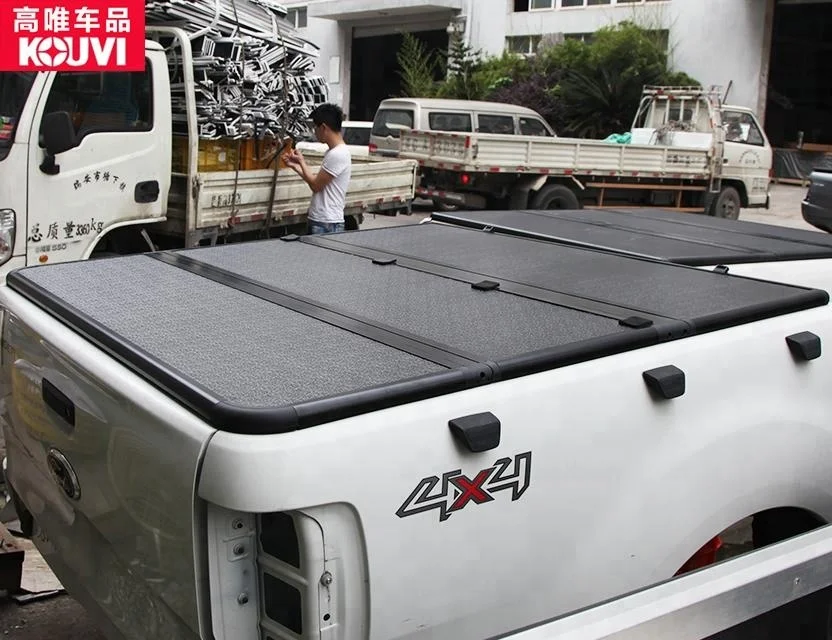 
kv8802 pickup truck bed aluminum hard tri fold cover for 2016-2018 chevrolet s10 