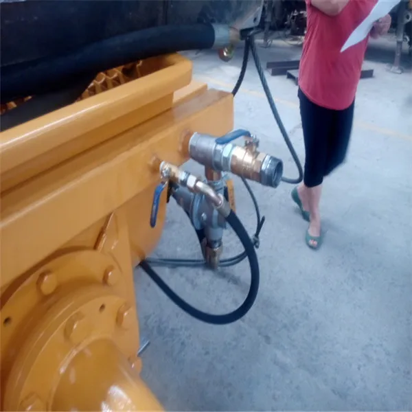 concrete and cement spray on the wall and with diesel engine power machine