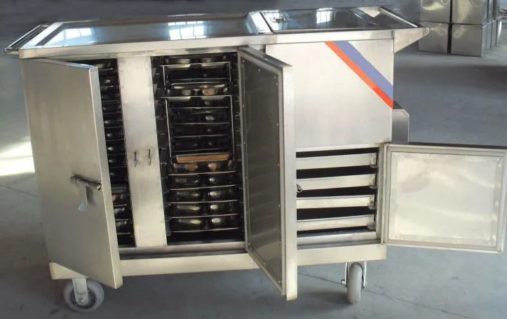 2018 THR-FC001 больницы нержавеющей стали электрическая тележка для еды из передвижная тележка