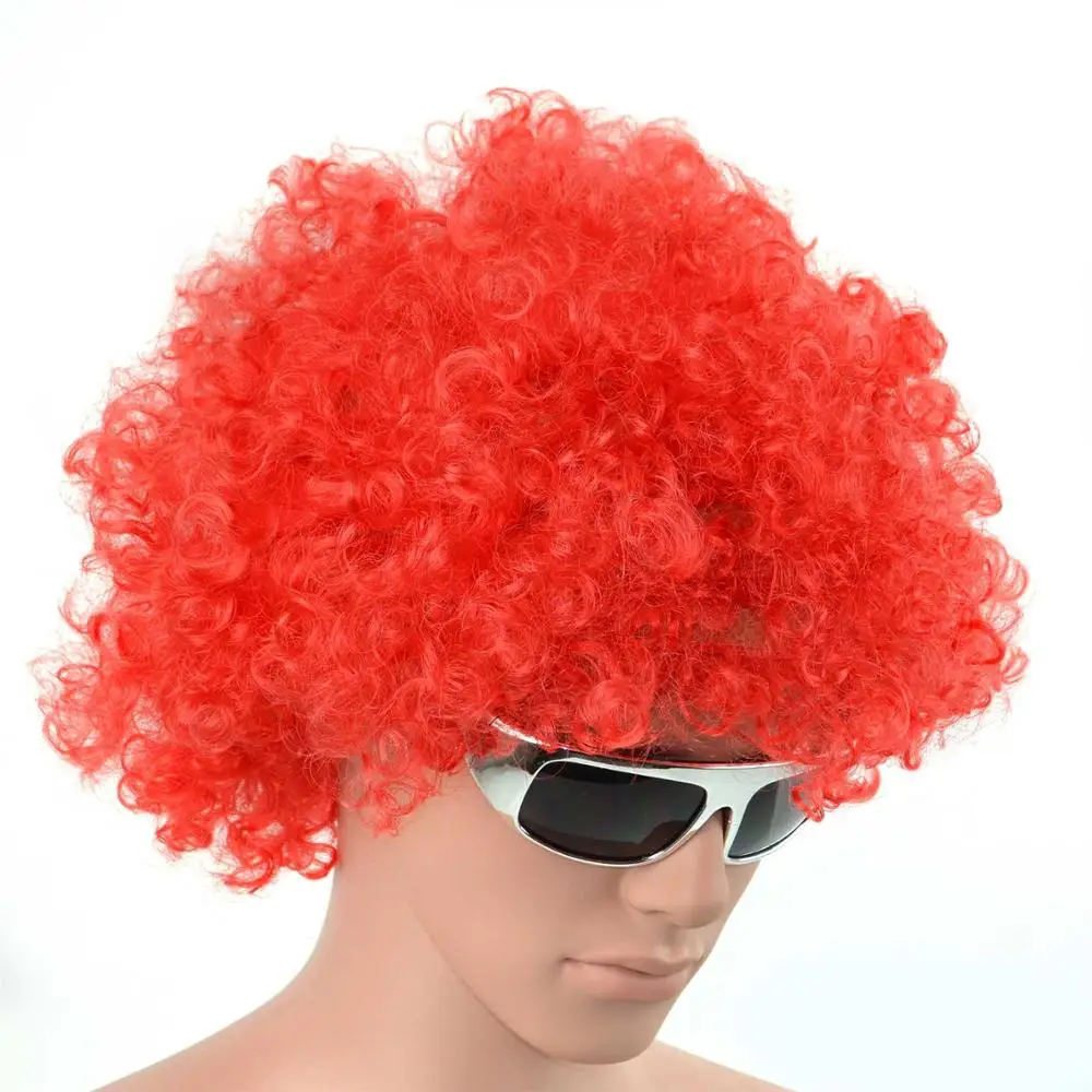 Fancy Dress Wigs  Funky Disco Clown Style Mens Ladies Costume 70s Halloween Curly