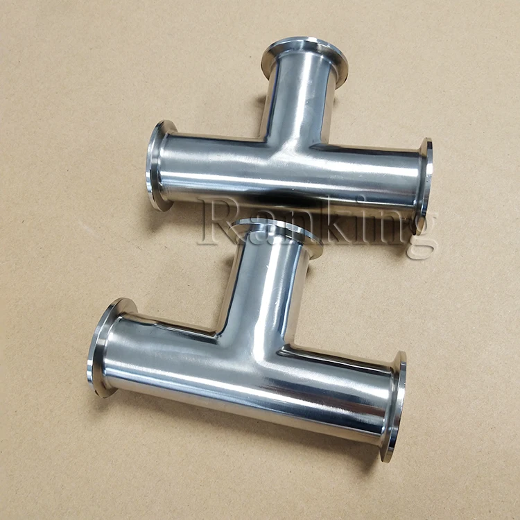 exported to Thailand SMS 2' 51mm OD 304 316L Stainless Steel Sanitary Equal Tee with Clamp connection