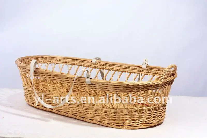 
larger willow wicker baby baskets with handle 